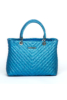 SARA BUGLAR női kék steppelt bőr táska