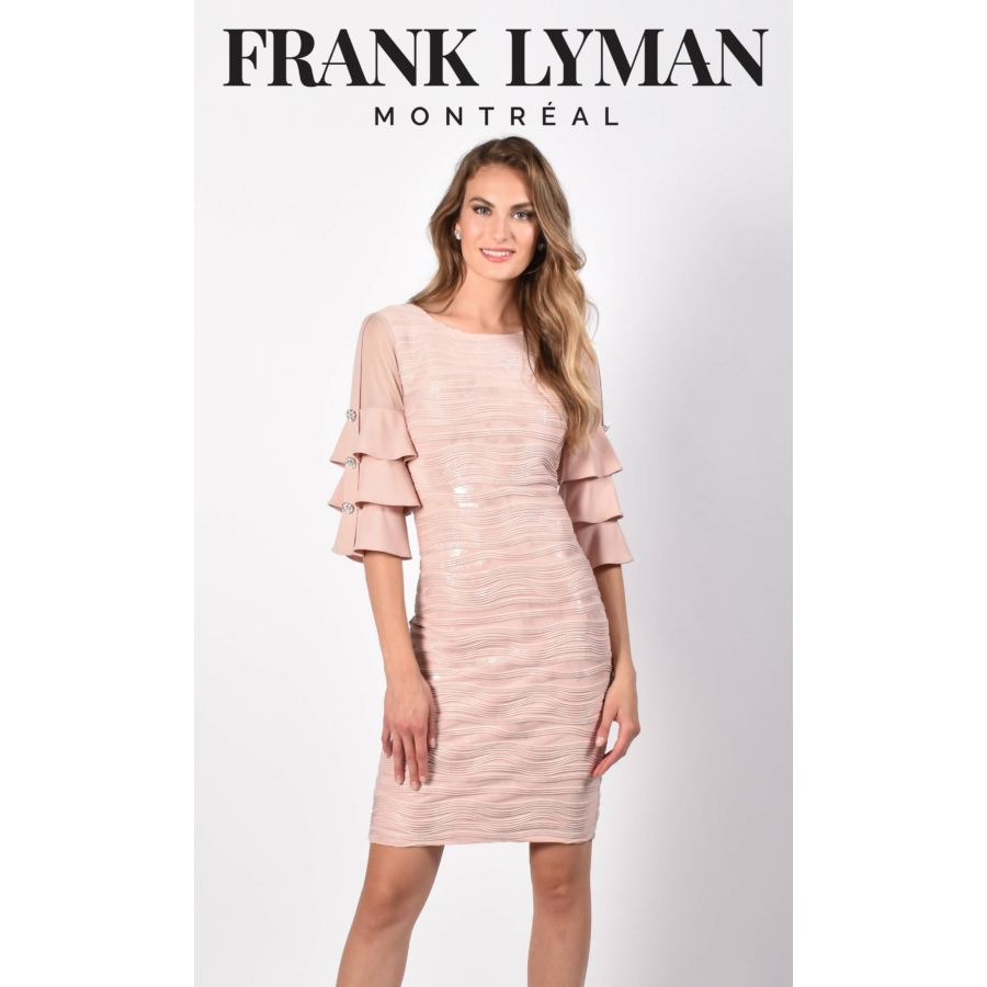 FRANK LYMAN női rózsaszín tölcsérujjú alkalmi ruha