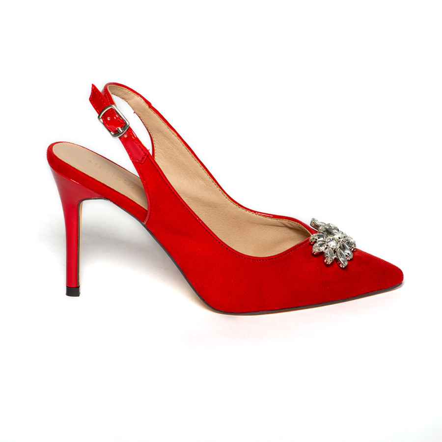 MENBUR piros női velúr szling cipő